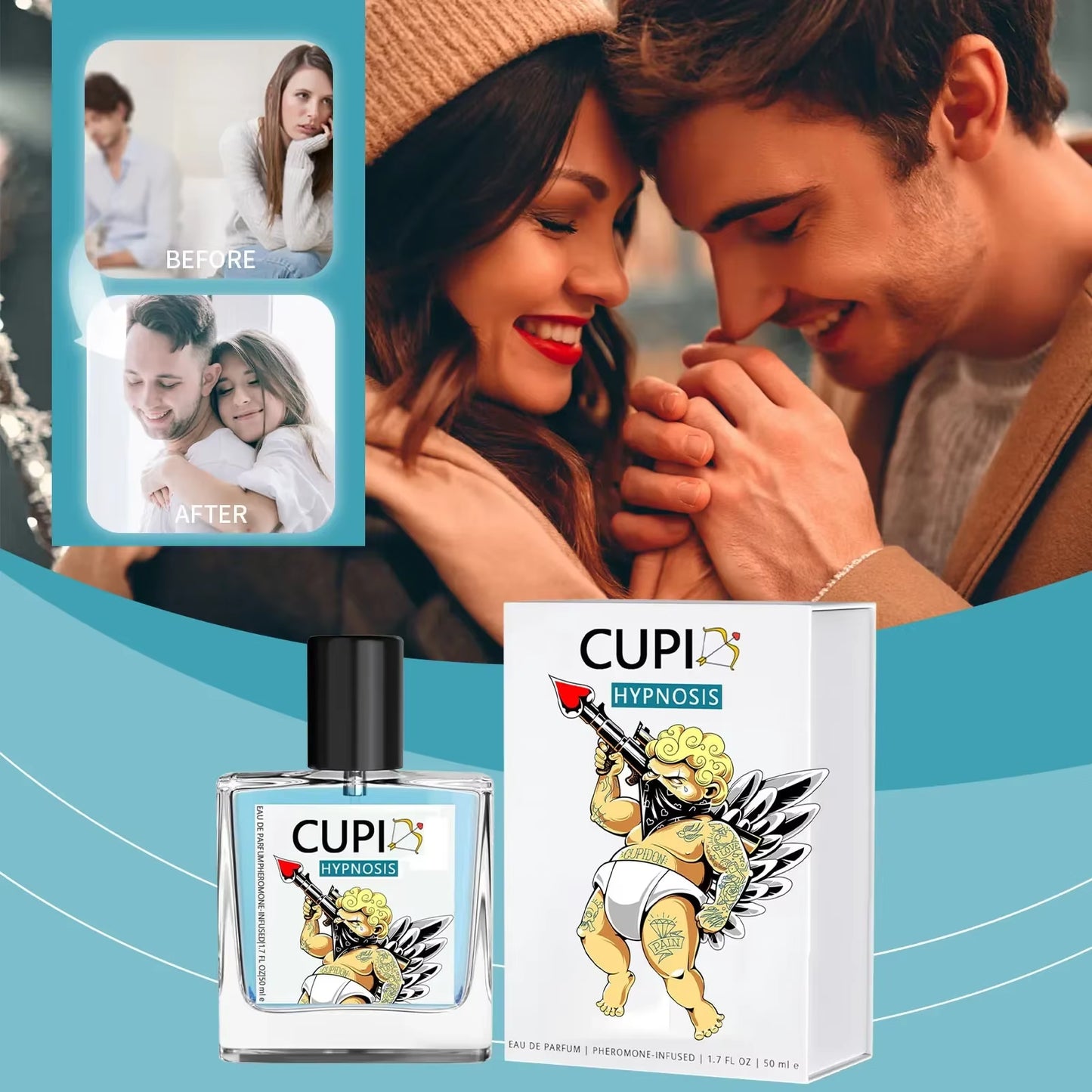 💘 Cupid Hypnosis Pheromone Perfume – Long-Lasting Unisex Fragrance for Men & Women | Irresistible Light Cologne (50ML)