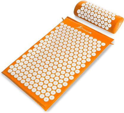 Acupressure Mat and Pillow Set for Back/Neck Pain Relief and Muscle Relaxation