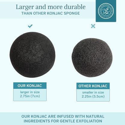 - Konjac Sponges Set (10 Pack) with Activated Bamboo Charcoal Facial Sponge, Natural Sponge, Great for Facial Sponges, Bath Sponge, Beauty Sponge, and Exfoliating Body Sponge