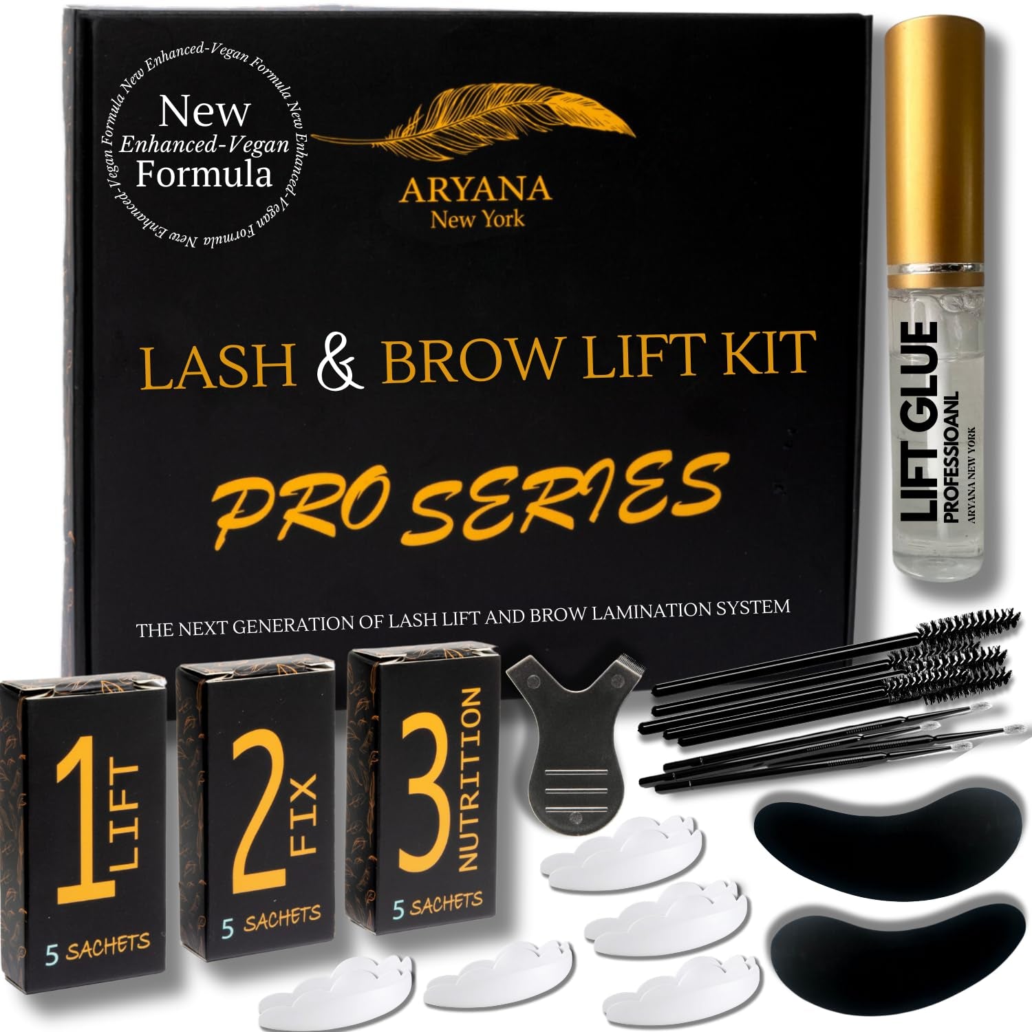 Eyebrow Lamination Kit | at Home DIY Brow Lamination | Instant Professional Lift for Fuller Eyebrows | Brow Brush and Micro Brushes Added