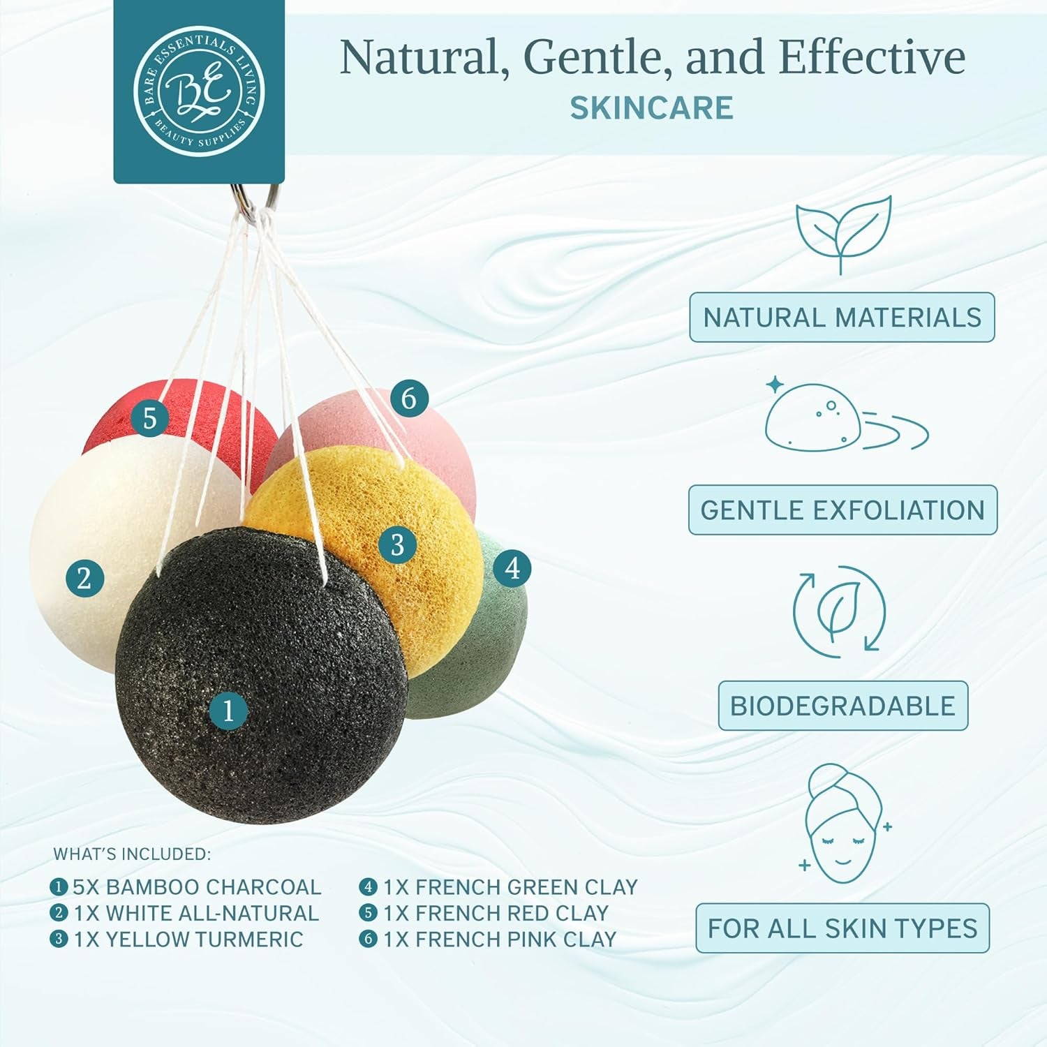 - Konjac Sponges Set (10 Pack) with Activated Bamboo Charcoal Facial Sponge, Natural Sponge, Great for Facial Sponges, Bath Sponge, Beauty Sponge, and Exfoliating Body Sponge