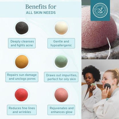 - Konjac Sponges Set (10 Pack) with Activated Bamboo Charcoal Facial Sponge, Natural Sponge, Great for Facial Sponges, Bath Sponge, Beauty Sponge, and Exfoliating Body Sponge