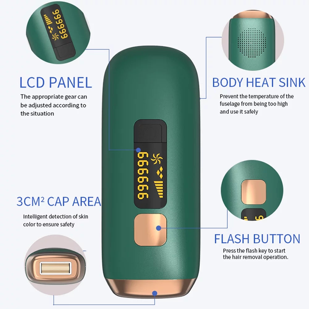 ✨Painless Laser Hair Removal✨ 990,000 Flashes IPL with Cooling (For Face & Body)