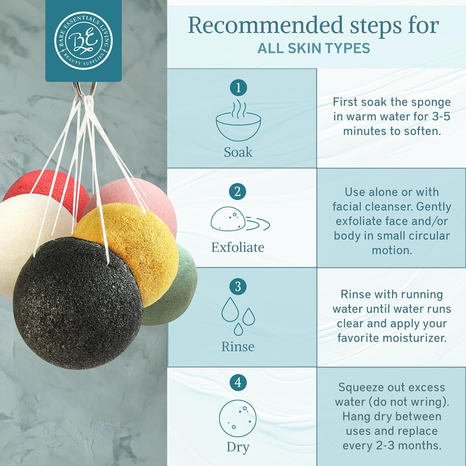 - Konjac Sponges Set (10 Pack) with Activated Bamboo Charcoal Facial Sponge, Natural Sponge, Great for Facial Sponges, Bath Sponge, Beauty Sponge, and Exfoliating Body Sponge