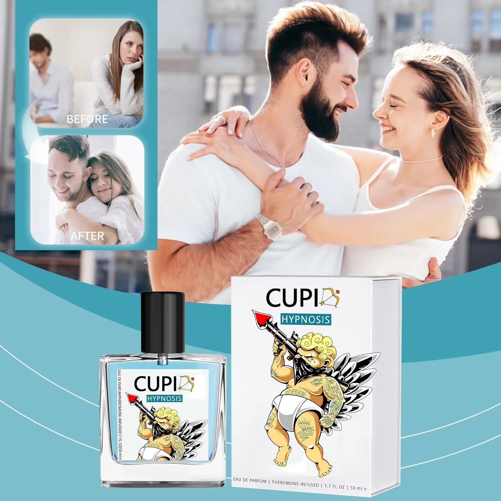 💘 Cupid Hypnosis Pheromone Perfume – Long-Lasting Unisex Fragrance for Men & Women | Irresistible Light Cologne (50ML)