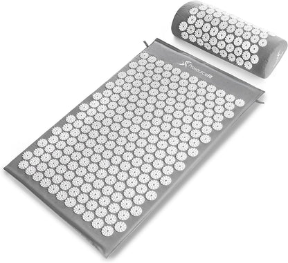 Acupressure Mat and Pillow Set for Back/Neck Pain Relief and Muscle Relaxation